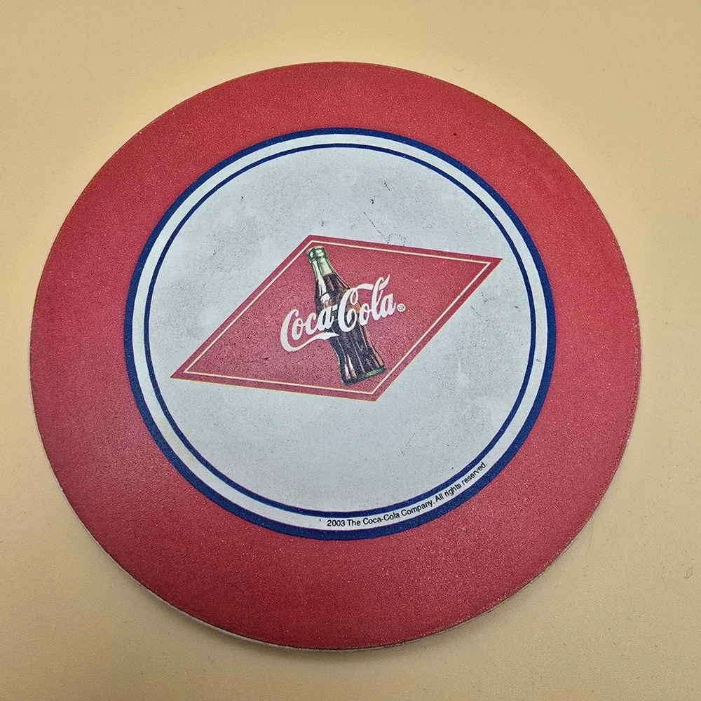 Coca Cola Cork Backed Coasters Set of 4 Red Diamond Bottle Logo 2003 Collectible